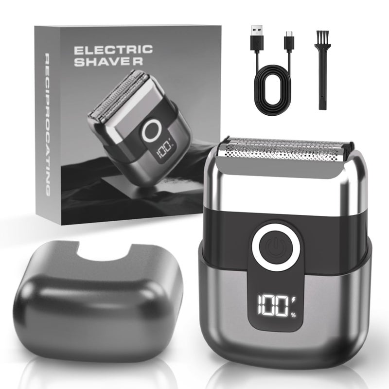 LYRSLF Electric Foil Shavers for Men Mini Electric Razor Foil Shaver for Face IPX7 Waterproof Wet Dry Cordless Razor with 3 Floating Blades LED Display for Travel Home USB Type C - Image 2