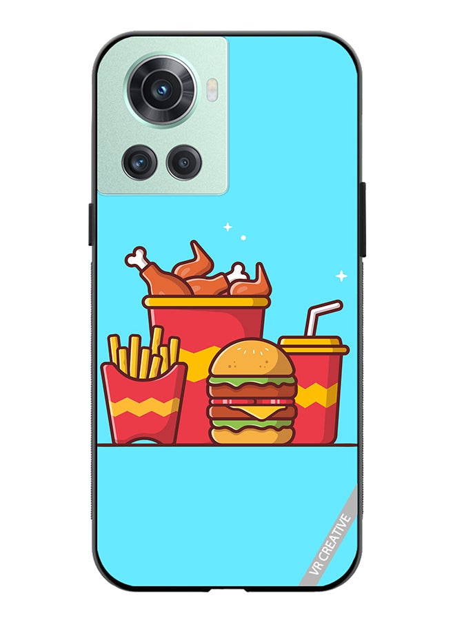VR CREATIVE Protective Case Cover For OnePlus Ace Burger With Fried Chicken, French Fries And Soda Cartoon Design Multicolour - Image 1