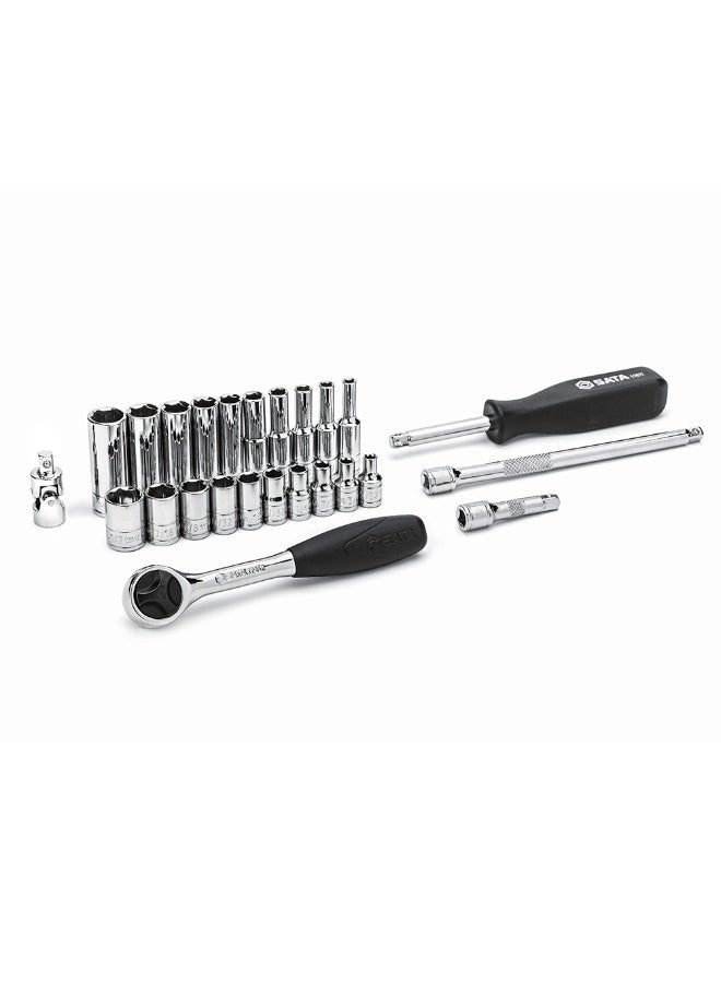 SATA ST09098SJ 25-Piece 1/4" Drive 6 Point SAE Socket Set - Image 2