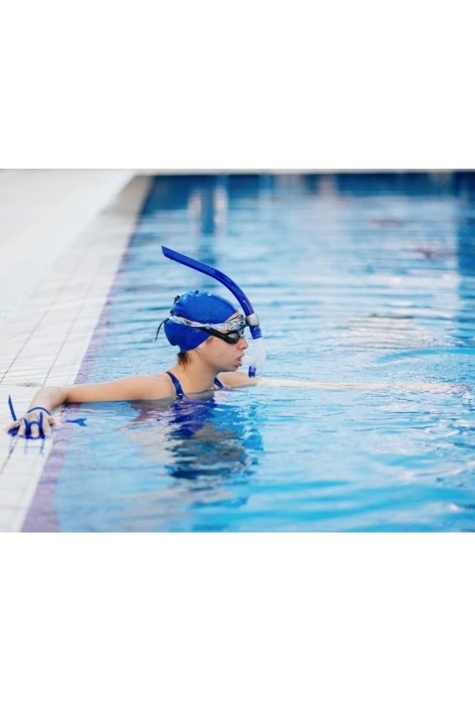 Rwnq High-quality snorkel tube for diving and swimming, made of flexible silicone, comfortable and safe to use, equipped with an adjustable head strap, featuring a professional design for both divers and beginners, ideal for snorkeling and free swimming, allowing easy breathing underwater._ Swimming equipment - Swimming accessories - Water games - Swimming supplies - Image 4