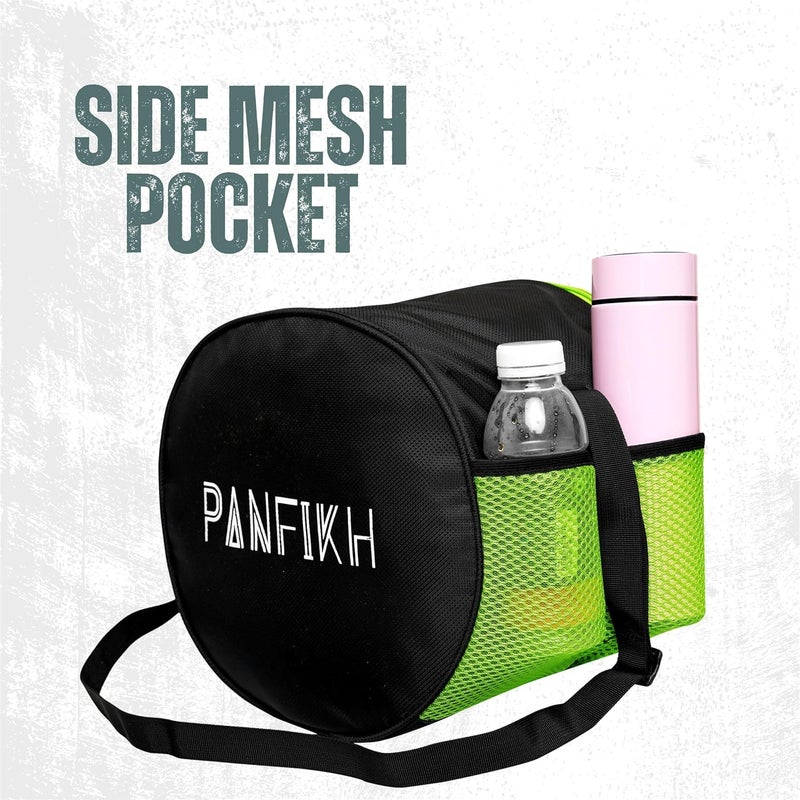 PANFIKH Football Bag for Boys Durable Sports Kit Bag with Adjustable Shoulder Strap and Mesh Pocket Spacious Gym Duffel for Football Accessories - Fit Also for Volleyball, Basketball (Neon-Black) - Image 4