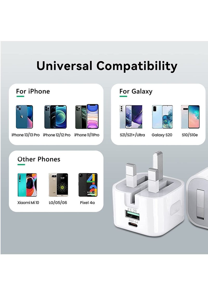ELTRAZONE - 20W USB C Charger Block, 2-Ports [USB-C + USB] Charging Station, QC PD3.0 GaN Fast Charging Block, Type C Power Adapter for iPad Pro/iPhone/Samsung Note/Galaxy (Not with Cable) - Image 1