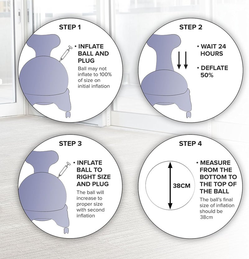 Gaiam Kids Balance Ball Chair  Classic Childrens Stability Ball Chair Alternative School Classroom Flexible Desk Seating for Active Students with Satisfaction Guarantee BlueGreen - Image 3