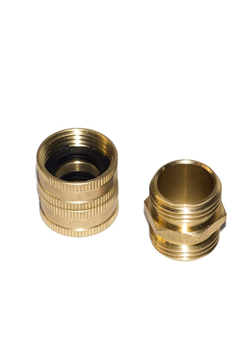 SYOSI - Garden Hose Adapter, 3/4 Inch Solid Brass Hose Connectors Adapters, Male to Male, Female to Female, 4-Pack with Extra 4 Washers - Image 1