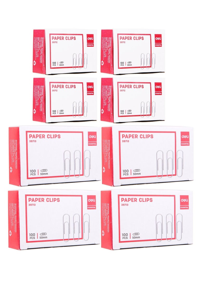 Deli 800-Piece Paper Clips Assorted Sizes - Image 1
