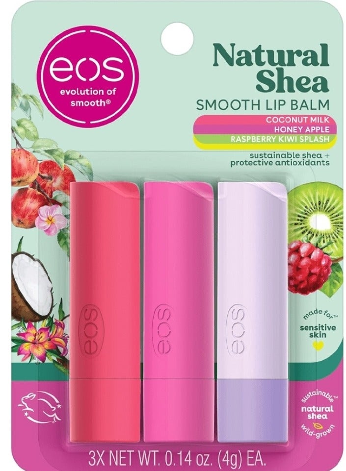 إي أو اس مرطب الشفاه الناعم من إي أو إس بنكهة حليب جوز الهند والعسل 3 عبوات (3*4 جم) - Image 1