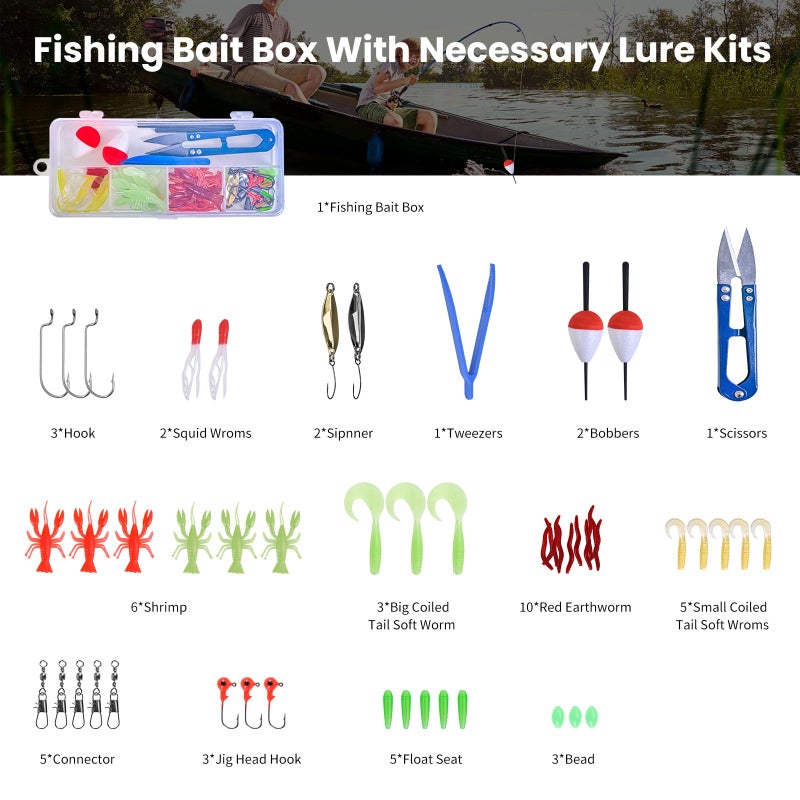LEOFISHING 2 Set Kids Fishing Pole Set with Full Starter Kits Portable Telescopic Fishing Rod and Reel Cambos with All The Necessary Fishing Kits for Boys Girls and Youth (2set (Blue +Orange)) - Image 5