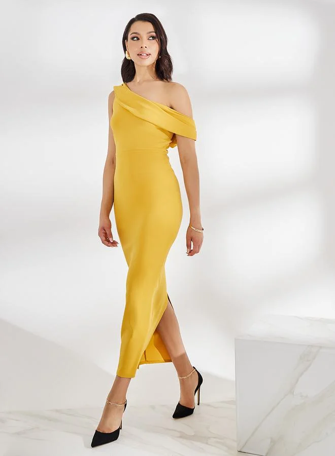 Styli One-Shoulder Column Dress