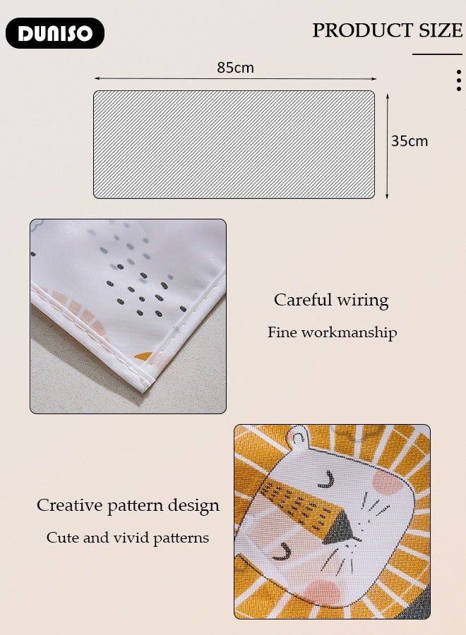 DUNISO Microwave Oven Dust Proof Cover, Microwave Oven Protector Dust with 4 Storage Organizer Bags, Multi-Purpose Microwave Oven Top Cover, Waterproof and Oil Proof Cloth Decoration Kitchen Utensil Cover 85×35CM - Image 4