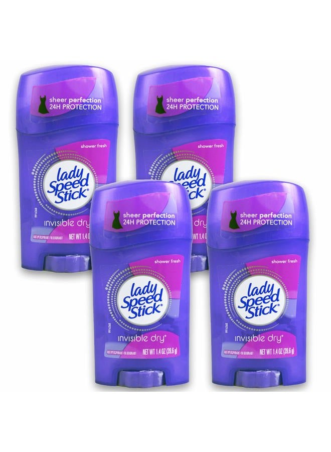 Lady Speed Stick مضاد تعرق غير مرئي ومزيل عرق، رائحة منعشة، 1.4 أونصة (عبوة من 4) - Image 2