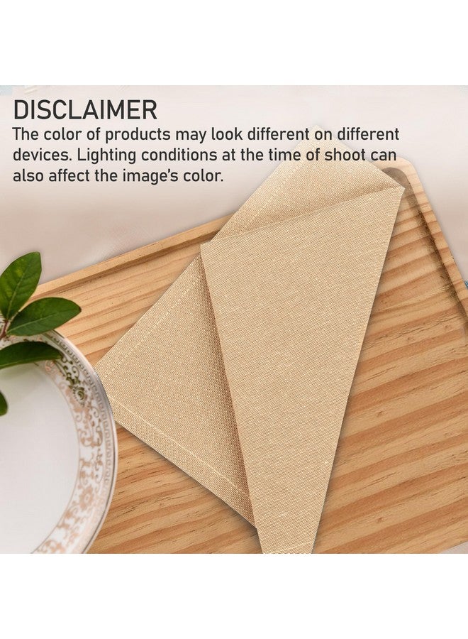 Ruvanti Cloth Napkins Set of 12, 18x18 Reusable Napkins Cloth Washable, Soft & Durable Table Napkins, Poly Cotton Fabric Dinner Napkins for Parties, Christmas, Thanksgiving, Weddings - Honey - Image 3