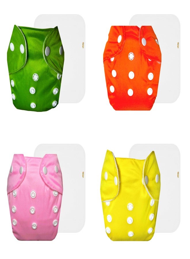 Dumbledo Lite Cloth Diaper with Cotton Insert (Pack of 4) | Dry Feel and Comfortable | 6-Layer Absorbent Pad | Travel Friendly | Ideal for Toddlers | 3 Months - 2 Years | Unisex Baby - Image 1