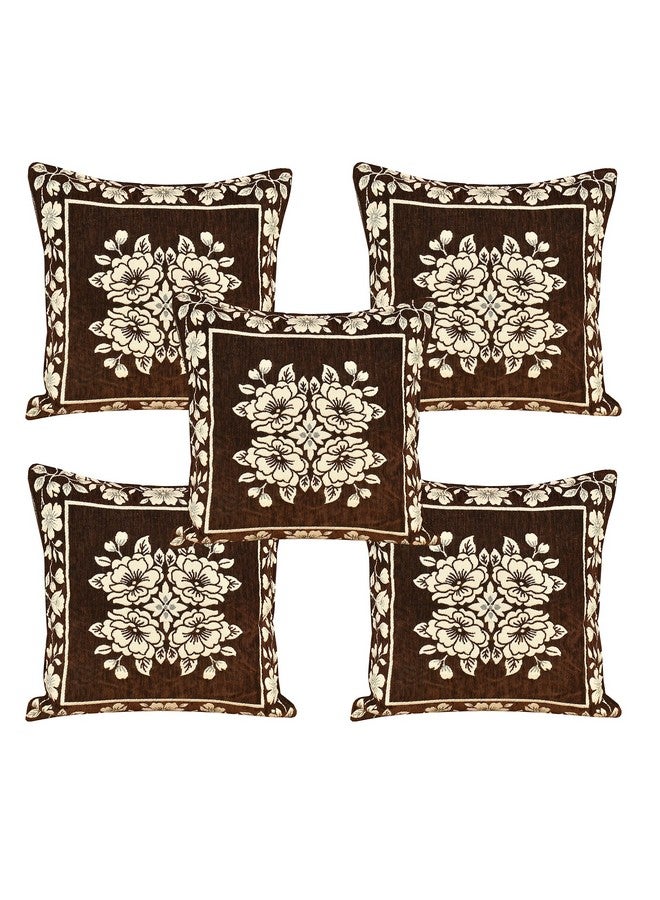 Dazzling DECOR Sofa Seater Slip Covers 5 Seater with Cushion and Table Cover- 3+2 Seater Velvet Sofa Cover Set for Single Sofa Couch-Slip and Back Covers, 2702_Coffee - Image 3