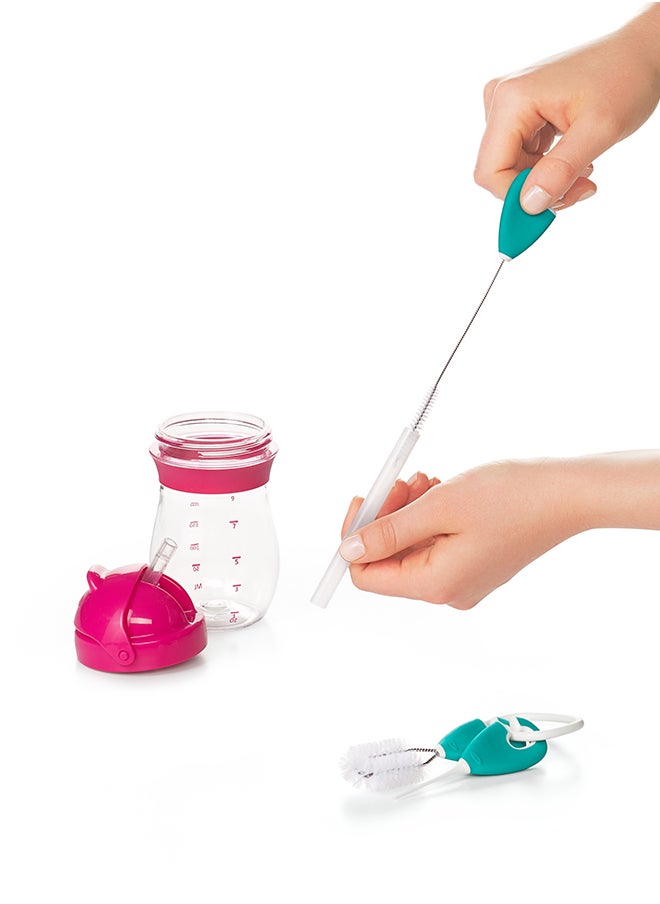 OXO TOT طقم تنظيف القشة وكوب الشرب - أزرق مخضر  - Image 5