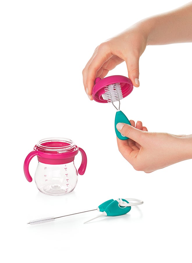 OXO TOT طقم تنظيف القشة وكوب الشرب - أزرق مخضر  - Image 4