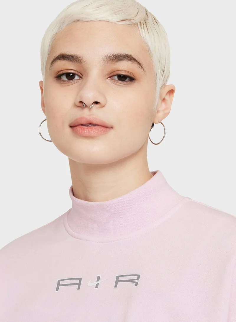 Nike Nsw Air Fleece Mock Neck Sweatshirt
