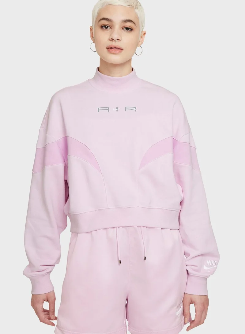 Nike Nsw Air Fleece Mock Neck Sweatshirt