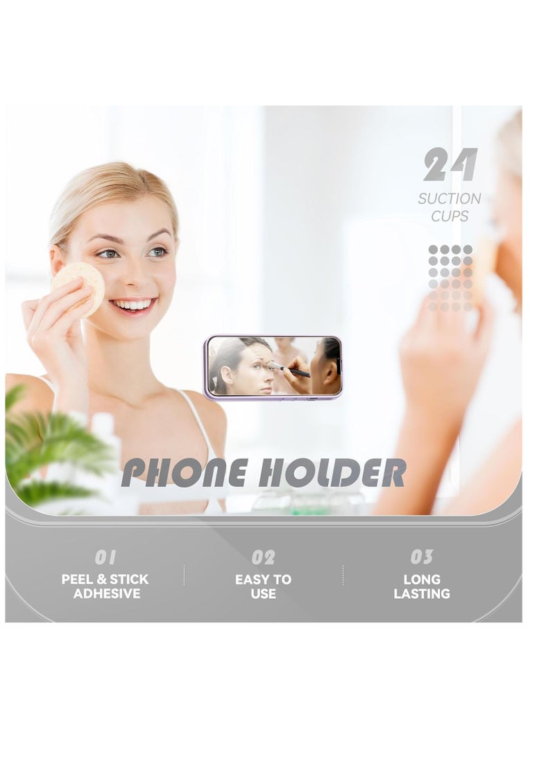 Suction Phone Case Mount, Sillicon Adhesive Phone Accessory  Hands-Free Fidget Toy Mirror Shower Phone Holder, Tiktok Videos and Selfies (white) - Image 5