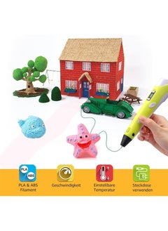 Generic 3D Pen, 3D Printer Pen Set for Children Adults Gift, Adjustable Temperature and Speed, for Graffiti, Drawing, Model Making, with PLA Filament (Yellow)  - Image 5