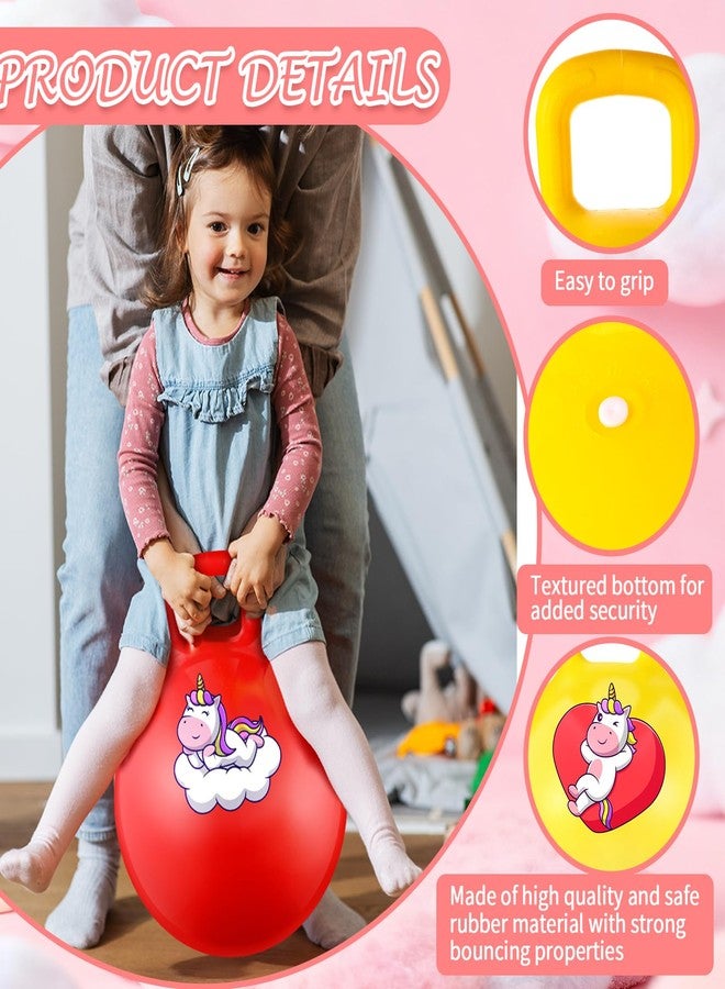 Threan 6 Pcs Hopper Ball for Kids 3-6, 18 Inch Unicorn Bouncy Ball with Handle Unicorn Jumping Inflatable Bouncing Hopper Carnival Outdoor Toys for Girls Boys Toddler Children Gifts - Image 4
