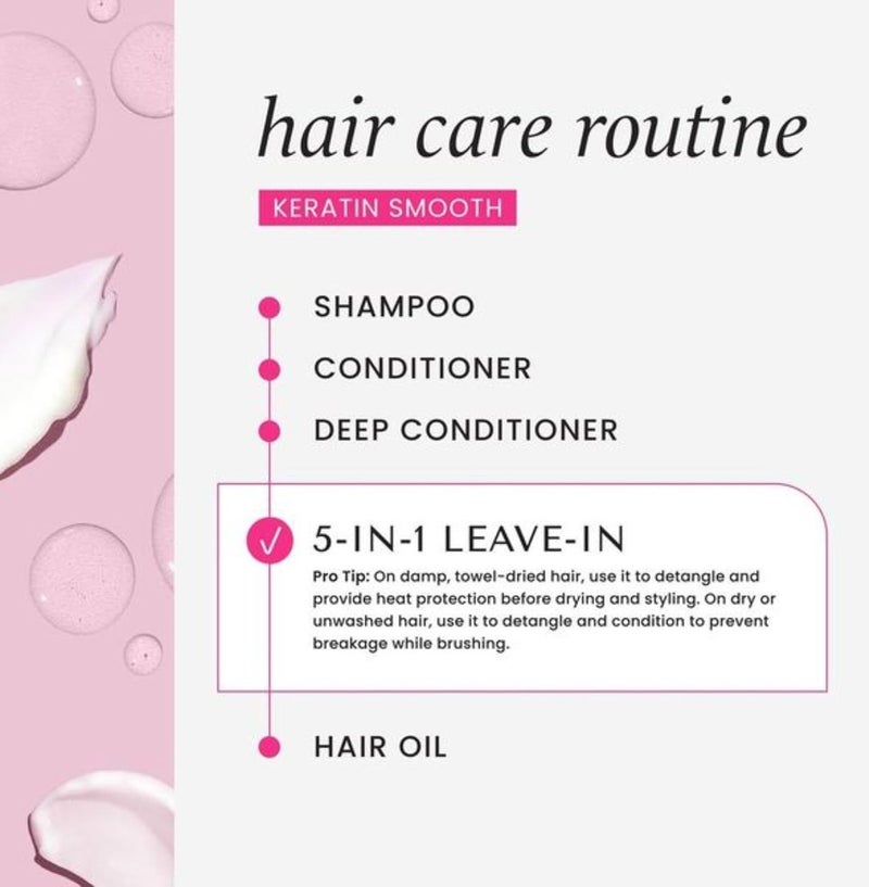 HASK Keratin Protein 5-In-1 Smoothing Leave-In Conditioner Spray 175ml | Heat Protection | Anti-Frizz | Color Safe for All Hair Types - Image 4