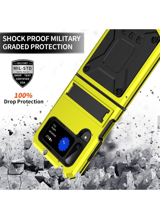 S-TOP Case For Samsung Galaxy Z Flip4 Metal Shock-proof Phone Case With Holder - Image 3