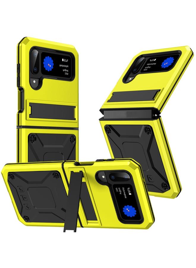 S-TOP Case For Samsung Galaxy Z Flip4 Metal Shock-proof Phone Case With Holder - Image 1