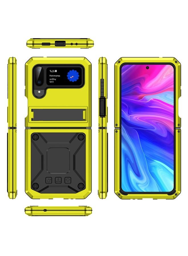 S-TOP Case For Samsung Galaxy Z Flip4 Metal Shock-proof Phone Case With Holder - Image 2