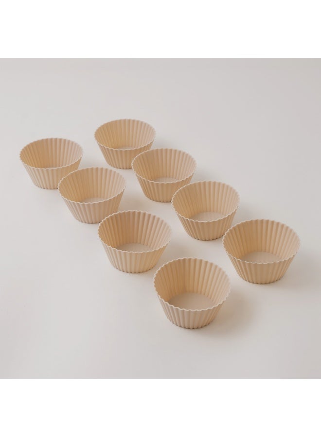 ألبرتو طقم 8 قوالب كب كيك سيليكون حجم كبير، كريمي 7*7*3.5سم - Image 1