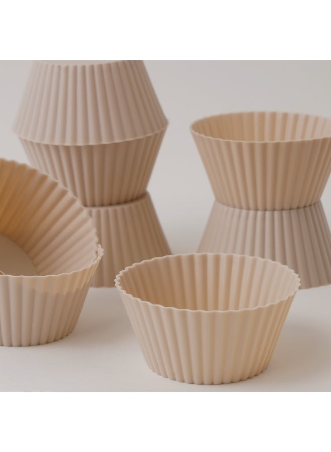 ألبرتو طقم 8 قوالب كب كيك سيليكون حجم كبير، كريمي 7*7*3.5سم - Image 4