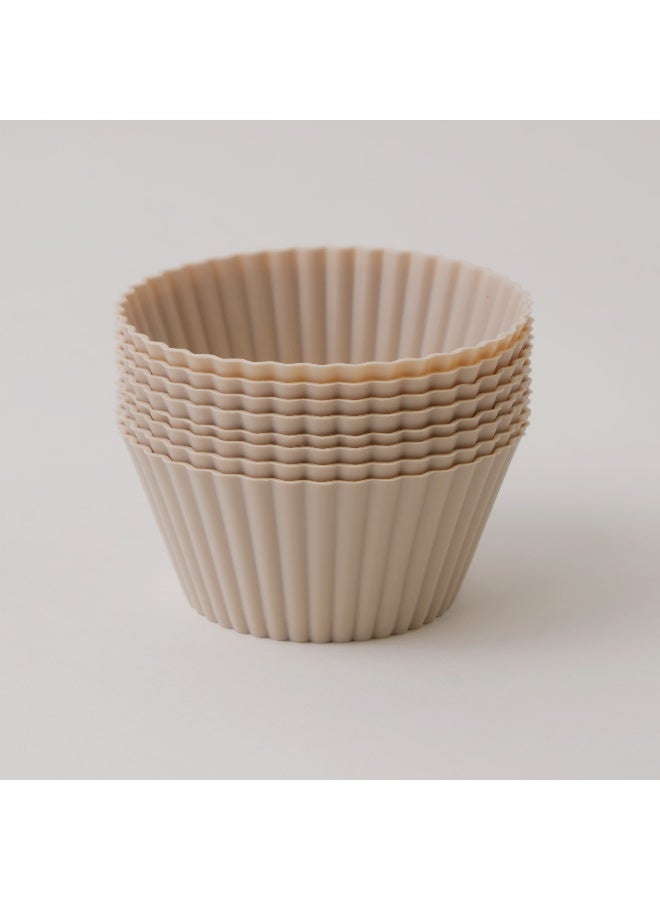 ألبرتو طقم 8 قوالب كب كيك سيليكون حجم كبير، كريمي 7*7*3.5سم - Image 3