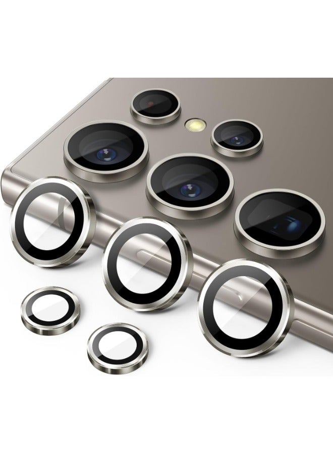 Camera Lens Protector for Samsung Galaxy S24 Ultra (Titanium Gray), 9H Hardness Tempered Glass Single Ring Cover, Easy to Install, Clear HD, 1 Set (Titanium Gray) - Image 1