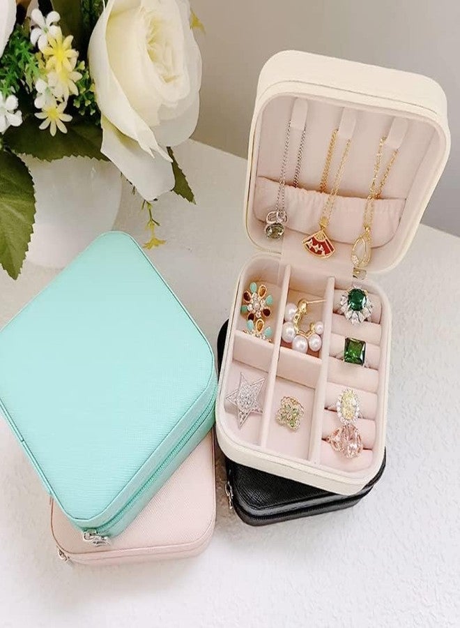 DGOOLS Jewellery Organiser PU Leather Zipper Portable Storage Box Case with Dividers Container for Rings, Earrings, Necklace Home Organizer - Image 3