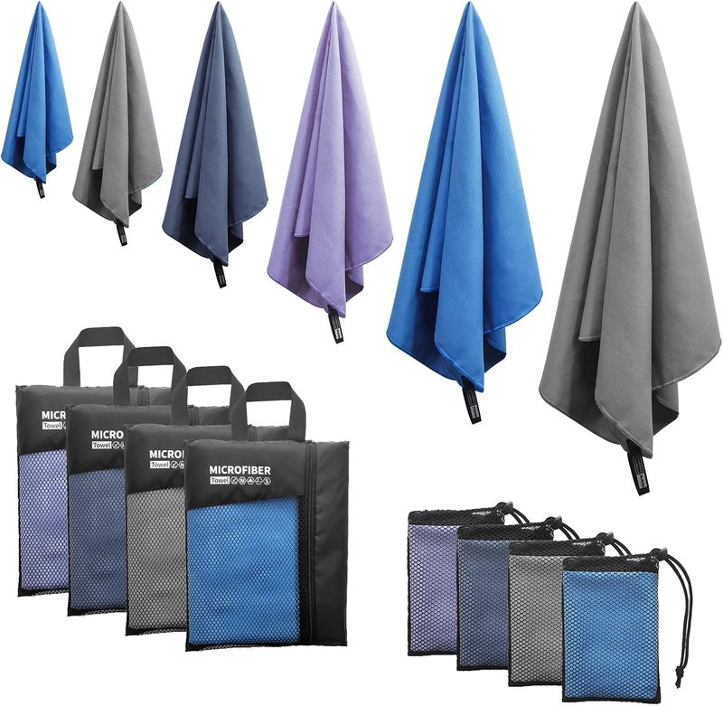 Ofrdncy Microfiber Towel Perfect Travel & Sports &Beach Towel. Fast Drying - Super Absorbent - Ultra Compact. Suitable for Camping, Backpacking,Gym, Beach, Swimming,Yoga(Grey) - Image 3