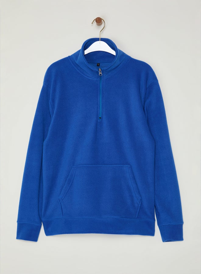 trendyol Saks Regular/Normal Cut Stand Collar Anti-Pilling Warm/Fleece Sweatshirt - Image 5