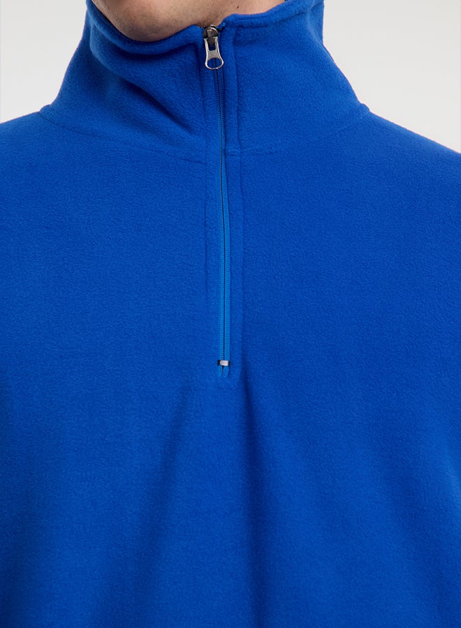 trendyol Saks Regular/Normal Cut Stand Collar Anti-Pilling Warm/Fleece Sweatshirt - Image 4