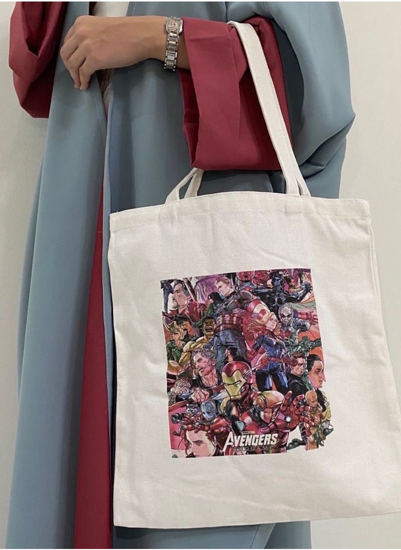 Bright Stone Movie Superheroes Cotton Tote Bag - Unisex 