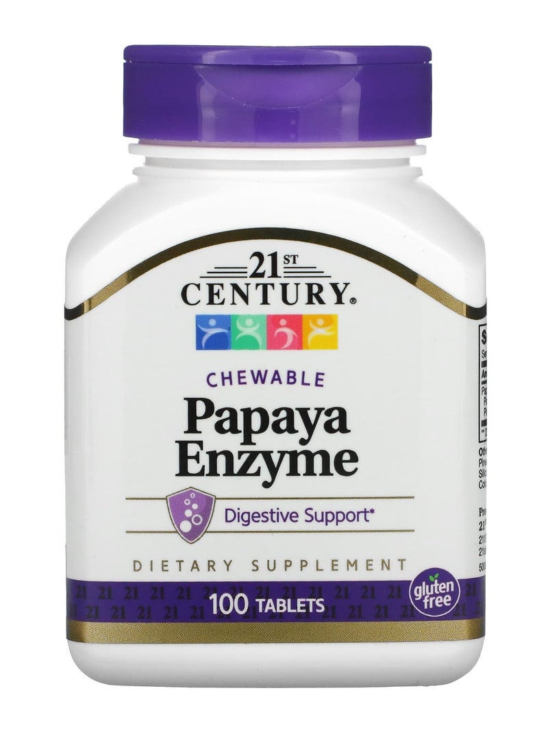 القرن الحادي والعشرون 100 قرص من إنزيم البابايا القابل للمضغ - Image 1
