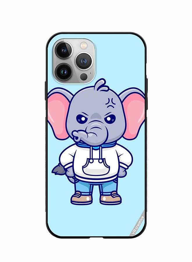 VR CREATIVE Protective Case Cover For Apple iPhone 12 Pro Max Cute Angry Elephant Wearing Hoodie Design Multicolour - Image 1