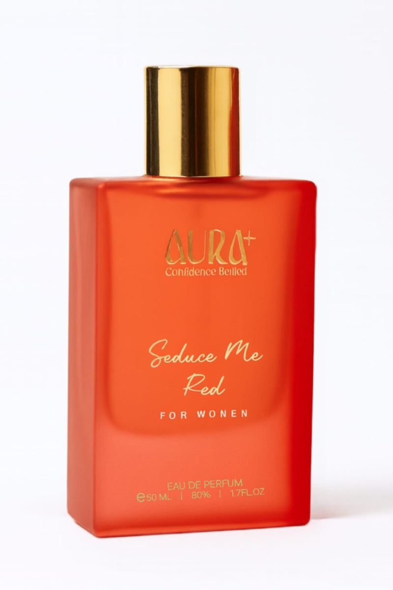 AURA PLUS Seduce Me Red Perfume for Women 50ml | Floral Amber Fragrance | Feminine, Warm & Romantic | Ideal for Weddings & Elegant Daytime Events - Image 1