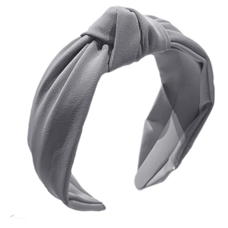 Etercycle Headband for Women Knotted Wide Headband Yoga Hair Band Fashion Elastic Hair Accessories for Women Gray