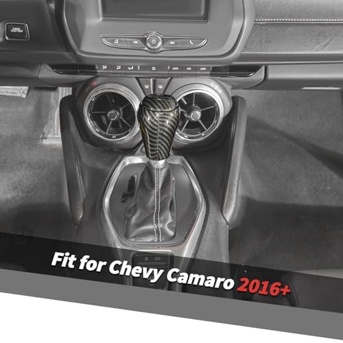 Jimen Fit for Chevrolet Camaro 20162024 3PCS Center Console Gear Shifter Knob Cover Trim Carbon Fiber - Image 3