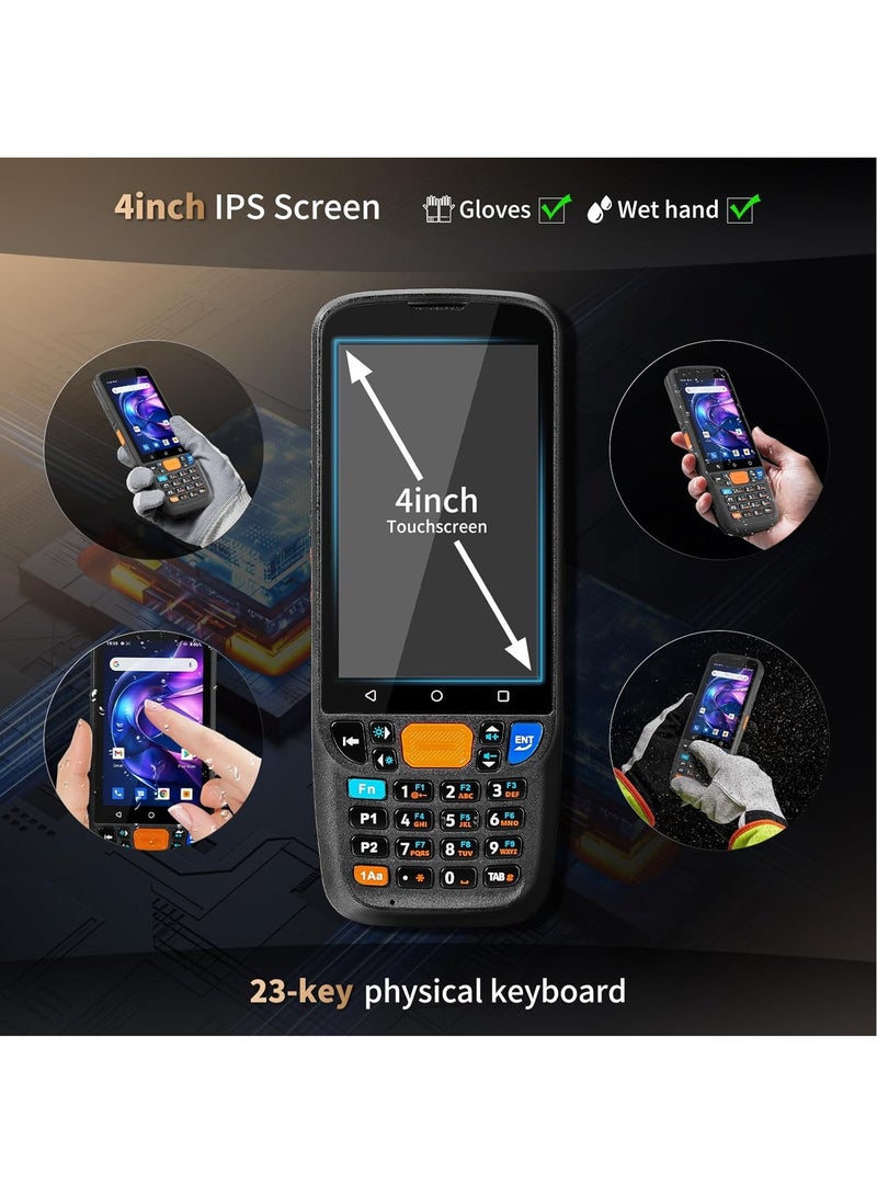 NETUM Android 11 Handheld Computer POS PDA Terminal, 4GB RAM+64GB ROM 1D/2D/QR Barcode Scanner Support Wi-Fi 4G BT NFC with 4” Touchscreen for Supermarket Restaurant Warehouse Retail Inventory Logistics - Image 3