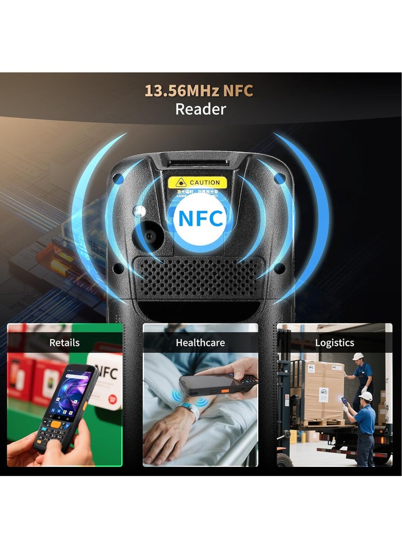 NETUM Android 11 Handheld Computer POS PDA Terminal, 4GB RAM+64GB ROM 1D/2D/QR Barcode Scanner Support Wi-Fi 4G BT NFC with 4” Touchscreen for Supermarket Restaurant Warehouse Retail Inventory Logistics - Image 4