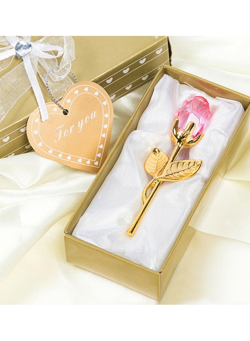 BenQuand Mini Crystal Flower Artificial Flowers, Wedding Party Gift, Room Ornament , Office Desktop FengShui Decoration, Valentine's Day Gift - Image 1