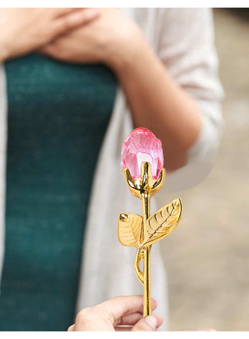 BenQuand Mini Crystal Flower Artificial Flowers, Wedding Party Gift, Room Ornament , Office Desktop FengShui Decoration, Valentine's Day Gift - Image 5