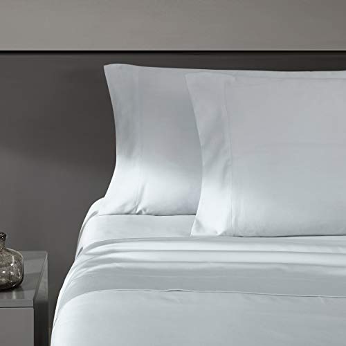 Vera Wang - King Size Sheet Set, Soft & Smooth Sateen Cotton Blend Bedding, Deep Pocket, 800 Thread Count, Bed Sheets with Fitted Sheet & Matching Pillowcases (Pale Blue) - Image 1