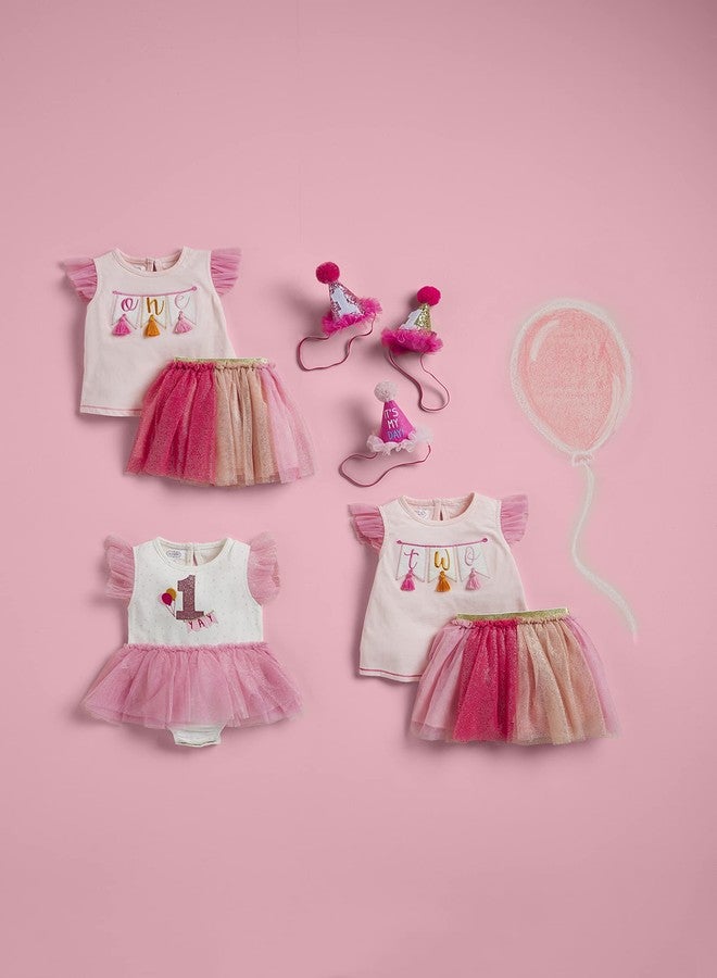 Mud Pie baby girls Mud Pie Toddler Girl Birthday Tutu Set, Pink, 1T US - Image 3