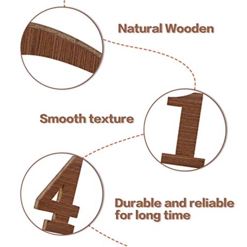 75 Pieces Wooden Clock Numbers Kit in 5 Sets Arabic Clock Numbers Self Adhesive Accessories for DIY Decoration - Image 3