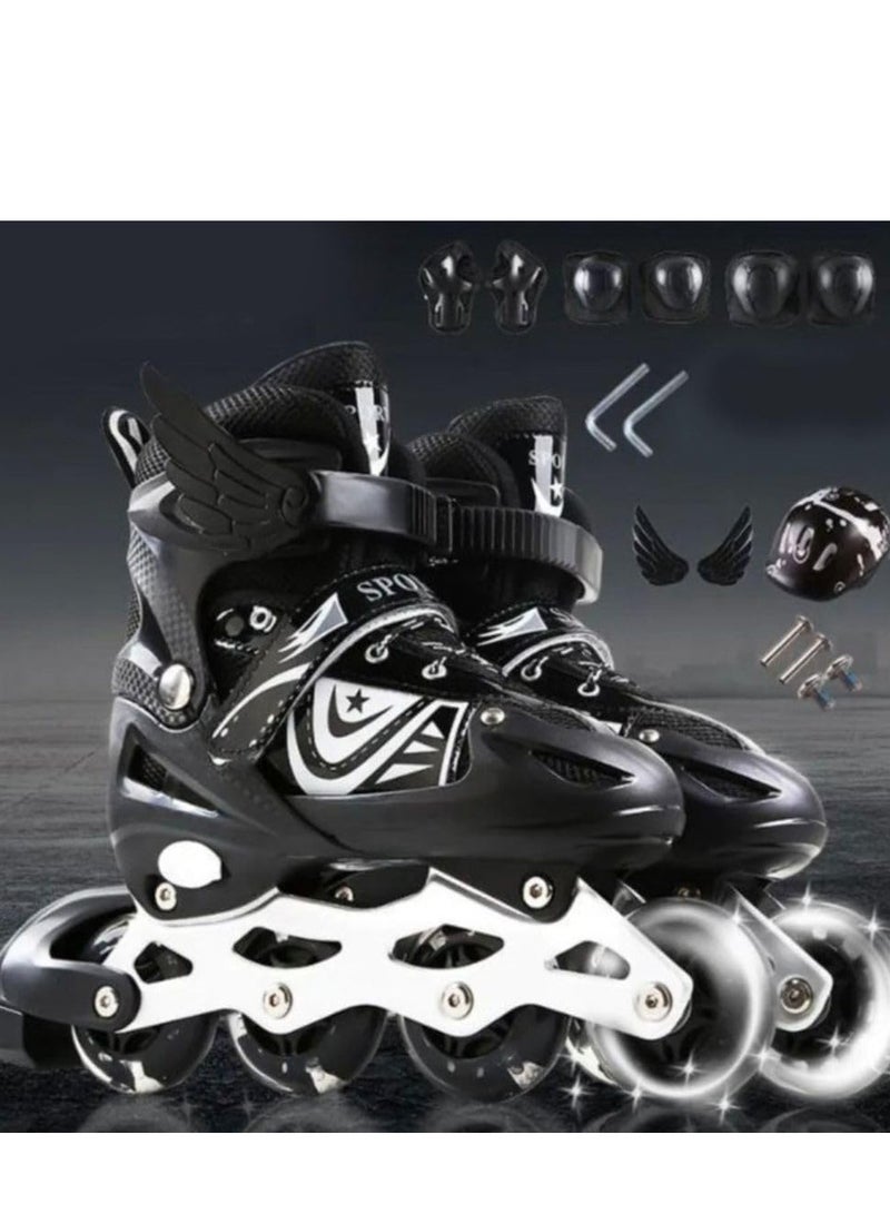 Spall Full Set Single Flash Childrenâ€²s Roller Skates Adult Roller Skates Adjustable Skates - Image 1